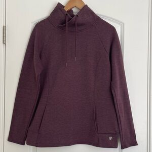 Kühl Women's Freethinkr Pullover Plum Maroon Sweatshirt Kangaroo Pocket Medium